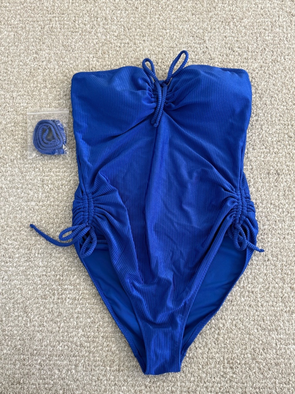 Women’s Aerie Shine Rib Strapless Cheeky One Piece Swimsuit